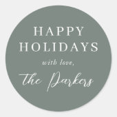 Boho Modern Sage Green Christmas Ronde Sticker (Voorkant)