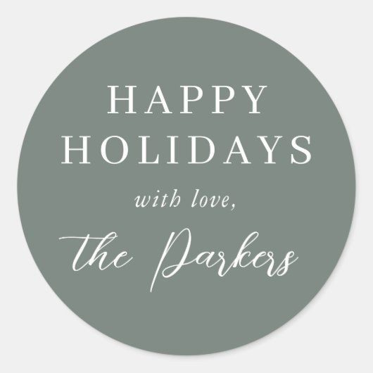 Boho Modern Sage Green Christmas Ronde Sticker (Voorkant)