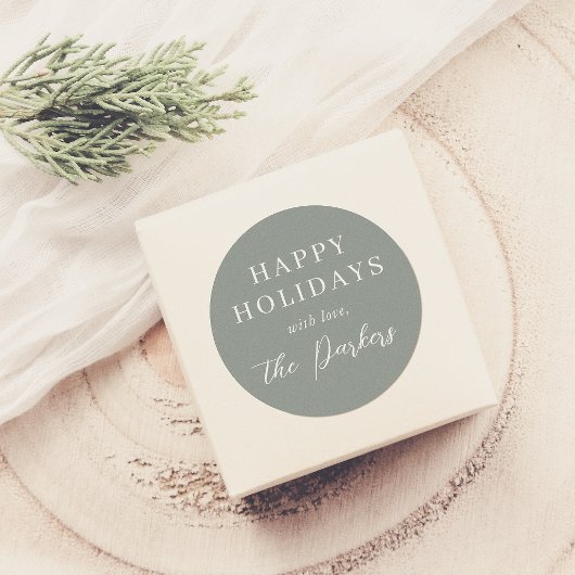 Boho Modern Sage Green Christmas Ronde Sticker