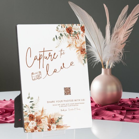 Boho Modern Script Capture The Love Wedding Fotoplaat