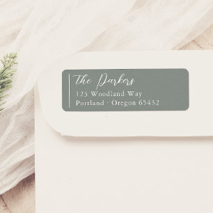 Boho Modern Script Naam Sage Green Etiket