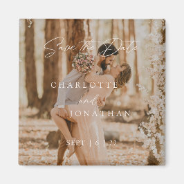 Boho Modern Simple Photo Wedding Save the Date Magneet
