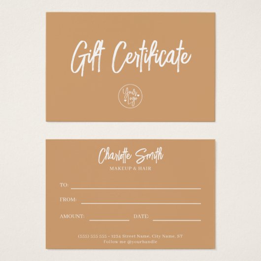 Boho Modern Small Business Cadeaucertificaat Visitekaartje (Voorkant /achterkant)