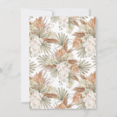 Boho Modern Terracotta Pampas Gras Bruidsdouche Kaart (Achterkant)