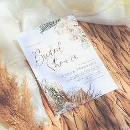 Boho Modern Terracotta Pampas Gras Bruidsdouche Kaart