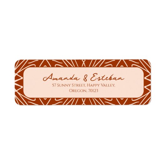 Boho Modern Tribal Pattern Etiket (Voorkant)