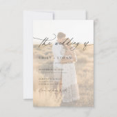 Boho Modern Vellum Overlay Photo QR Code Wedding  Kaart (Voorkant)