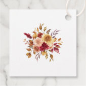 Boho Modern Verbrand Sinaasappel Terracotta Bloeme Bedankjes Labels (Achterkant)