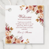 Boho Modern Verbrand Sinaasappel Terracotta Bloeme Bedankjes Labels (Voorkant)