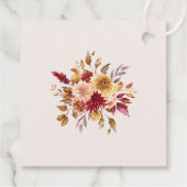 Boho Modern Verbrand Sinaasappel Terracotta Bloeme Bedankjes Labels (Achterkant)