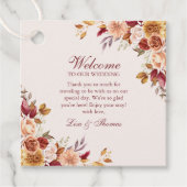 Boho Modern Verbrand Sinaasappel Terracotta Bloeme Bedankjes Labels (Voorkant)