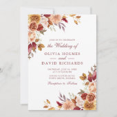 Boho Modern Verbrand Sinaasappel Terracotta Bloeme Kaart (Voorkant)