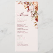 Boho Modern Verbrand Sinaasappel Terracotta Bloeme Menu (Voorkant)