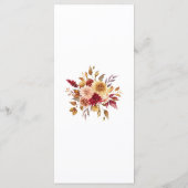 Boho Modern Verbrand Sinaasappel Terracotta Bloeme Menu (Achterkant)