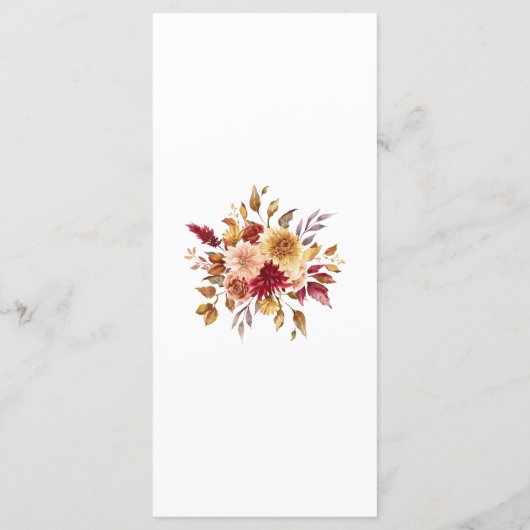 Boho Modern Verbrand Sinaasappel Terracotta Bloeme Menu (Achterkant)