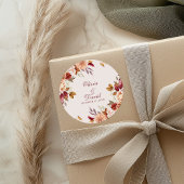 Boho Modern Verbrand Sinaasappel Terracotta Bloeme Ronde Sticker