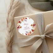 Boho Modern Verbrand Sinaasappel Terracotta Bloeme Ronde Sticker