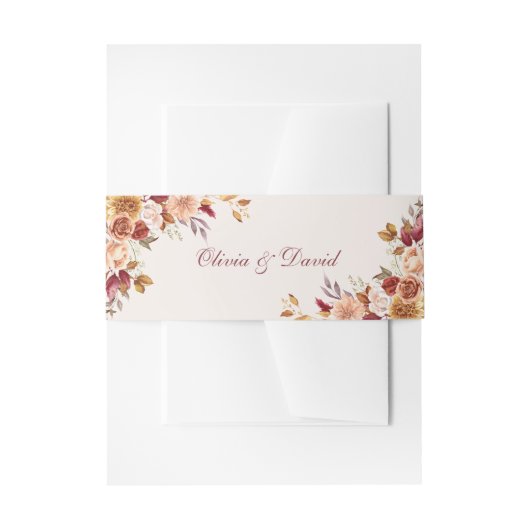 Boho Modern Verbrand Sinaasappel Terracotta Bloeme Uitnodigingen Wikkel (Voorkant Voorbeeld)