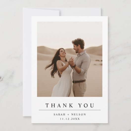 Boho Modern Wedding 2 foto Bedankkaart (Voorkant)