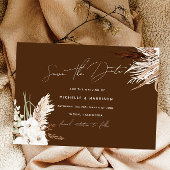 Boho Modern White Floral Wedding Save The Date