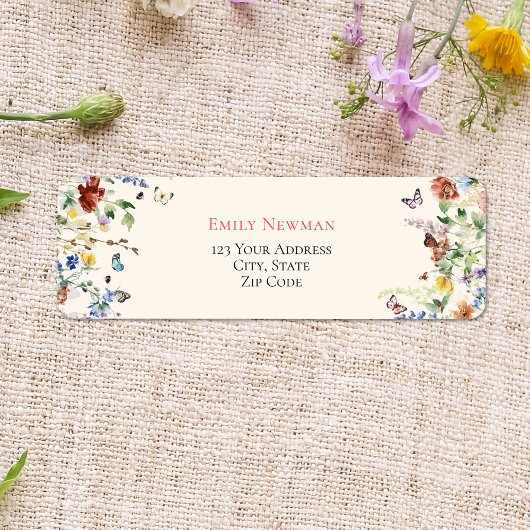 Boho Modern Wildflower Etiket