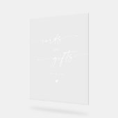 Boho Modern Wit Clear Trouwkaarten en Geschenken Acryl Bord (Hoek)