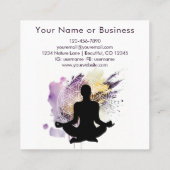 Boho Modern Yoga Flower of Life Sacred Geometry Vierkante Visitekaartje (Achterkant)