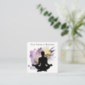 Boho Modern Yoga Flower of Life Sacred Geometry Vierkante Visitekaartje (Staand voorkant)