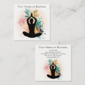 Boho Modern Yoga Fruit of Life Sacred Geometry Vierkante Visitekaartje (Voorkant / Achterkant)