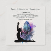Boho Modern Yoga Meditation Sacred Geometry Vierkante Visitekaartje (Achterkant)