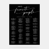 Boho Modern Zwart Acryl Trouwstoel Grafiek Acryl Bord (Voorkant)