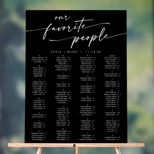 Boho Modern Zwart Acryl Trouwstoel Grafiek Acryl Bord (Neutraal)