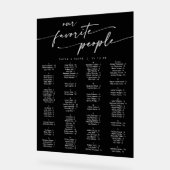 Boho Modern Zwart Acryl Trouwstoel Grafiek Acryl Bord (Hoek)