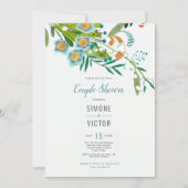Boho moderne bloem lelietje-van-dalen koppels brui kaart (Voorkant)