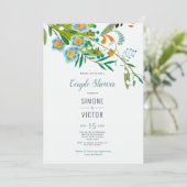 Boho moderne bloem lelietje-van-dalen koppels brui kaart (Staand voorkant)