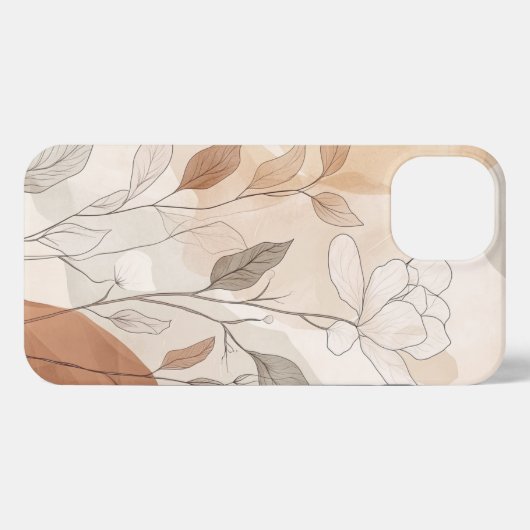 Boho moderne bloemen iPhone hoesje (Achterkant horizontaal)