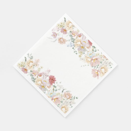 Boho moderne bloemendouche papieren servetten (Hoek)