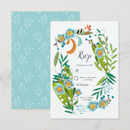 Boho Moderne Bloemenlelie van Vallei Bruiloft Kaart