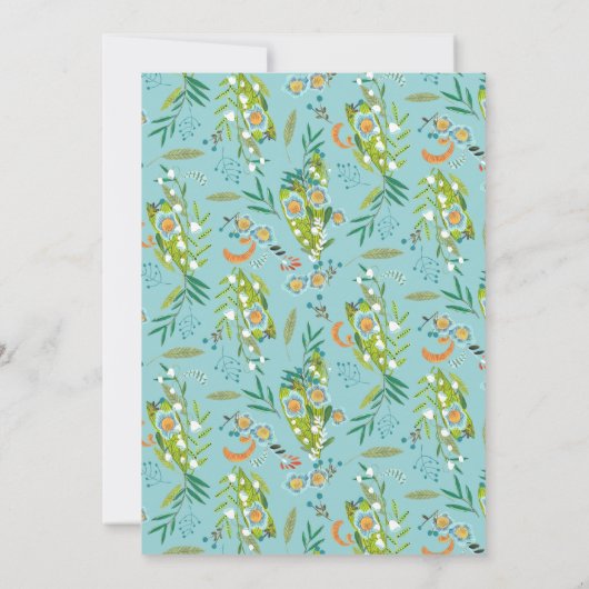 Boho Moderne Bloemenlelie van Vallei Bruiloft Kaart (Achterkant)