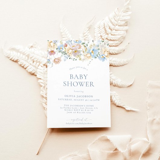 Boho Moderne Bloemige Baby Shower | Geslachtsneutr Kaart