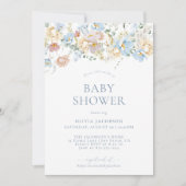 Boho Moderne Bloemige Baby Shower | Geslachtsneutr Kaart (Voorkant)
