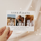 Boho moderne bruiloft minimale foto save the date