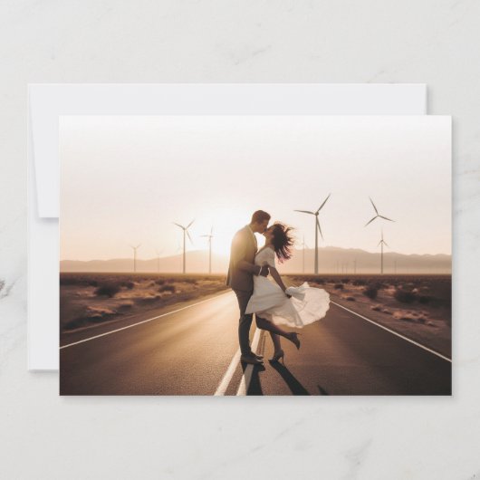 Boho Moderne Elegante Trouwfoto Dank u kaart (Achterkant)