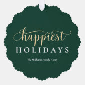 Boho moderne familie foto ornament kaart (Voorkant)