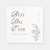 Boho moderne minimalistische beste dag ooit bruilo servet (Voorkant)