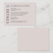 Boho moderne minimalistische bruiloft details informatiekaartje (Voorkant / Achterkant)