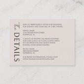 Boho moderne minimalistische bruiloft details informatiekaartje (Voorkant)