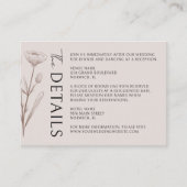 Boho moderne minimalistische bruiloft details informatiekaartje (Voorkant)