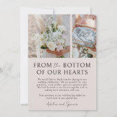 Boho moderne minimalistische foto bruiloft bedankkaart (Achterkant)