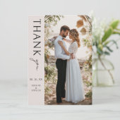 Boho moderne minimalistische foto bruiloft bedankkaart (Staand voorkant)
